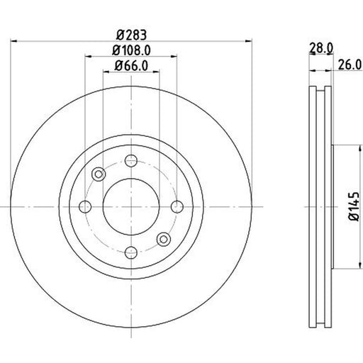 DON 2 x Externally Vented Front Brake Discs PCD13492-x2