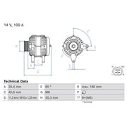 Bosch Car Alternator 12V 0 986 087 240