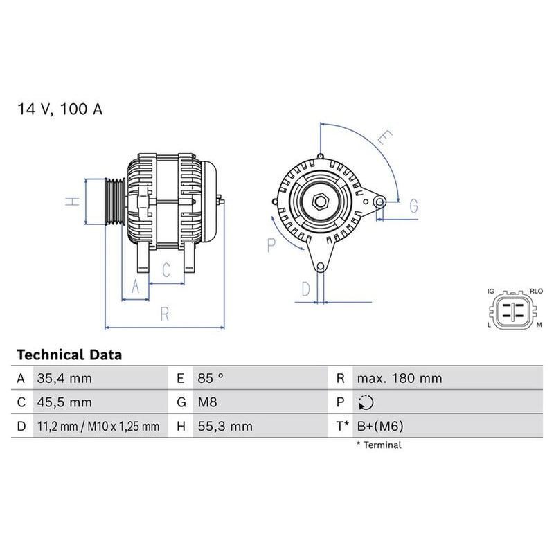Bosch Car Alternator 12V 0 986 087 240