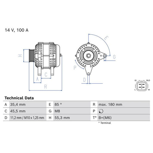 Bosch Car Alternator 12V 0 986 087 240