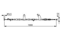 Bosch Handbrake Cable 1987482854