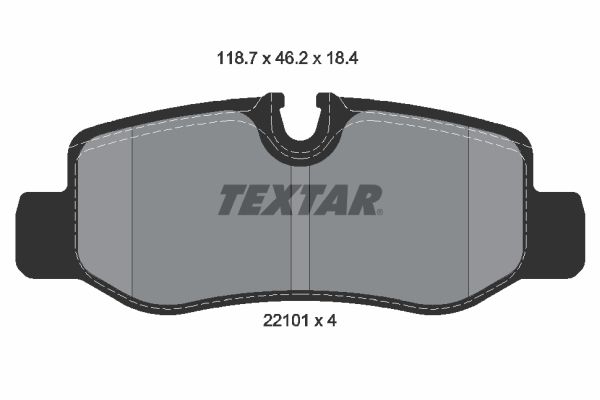 Textar Brake Pad Set Rear 118.8mm x 46.2mm x 18.4mm 2210101
