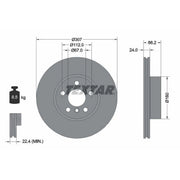 Textar 2 x Vented Front Brake Discs 92326805-x2