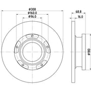 DON 2 x Solid Rear Brake Discs PCD19591-x2