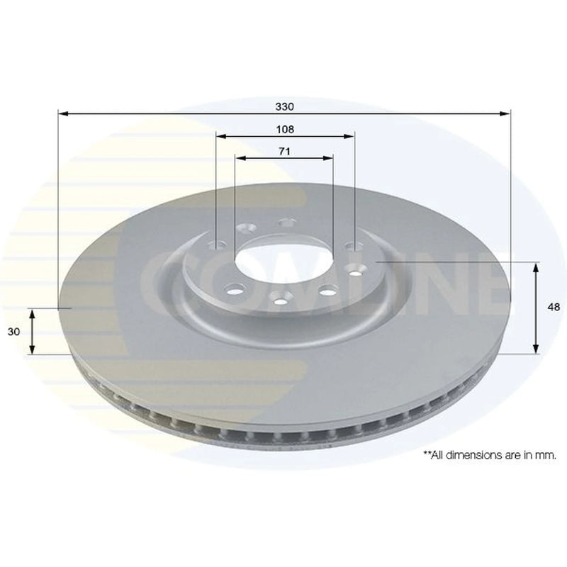 Comline 2 x Vented Front Brake Discs ADC2731V-x2