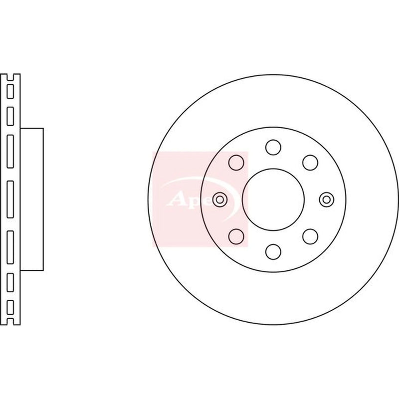 Apec 2 x Vented Front Brake Discs DSK2252-x2