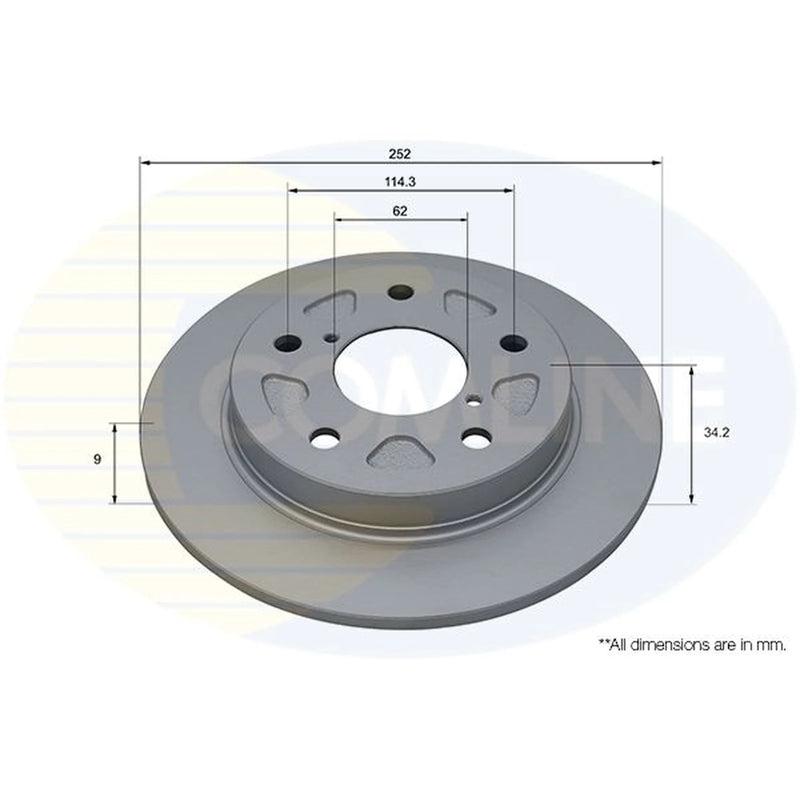 Comline 2 x Solid Rear Brake Discs ADC4079-x2