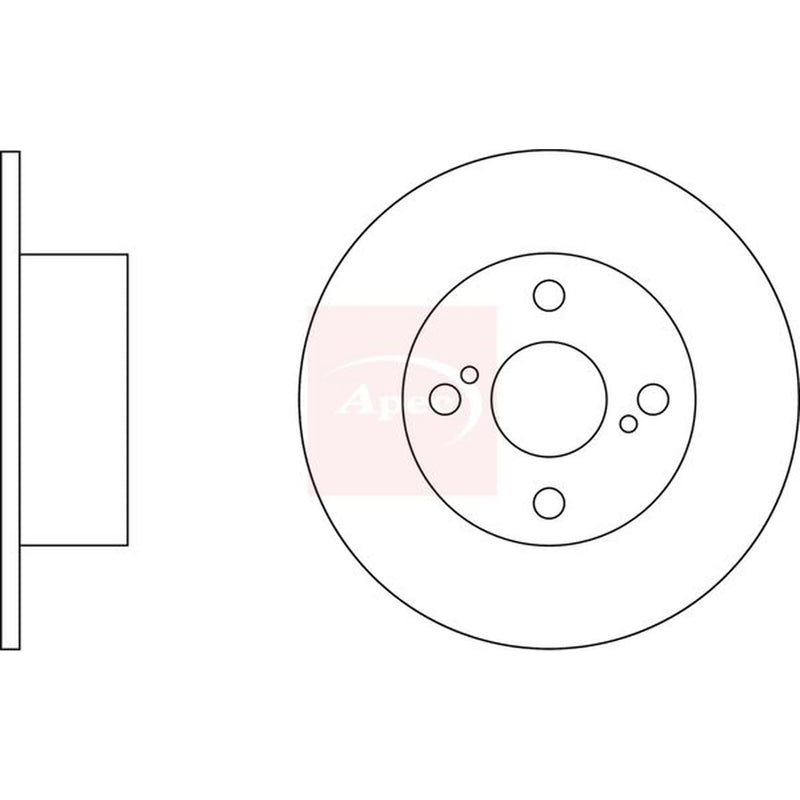 Apec 2 x Solid Rear Brake Discs DSK2306-x2