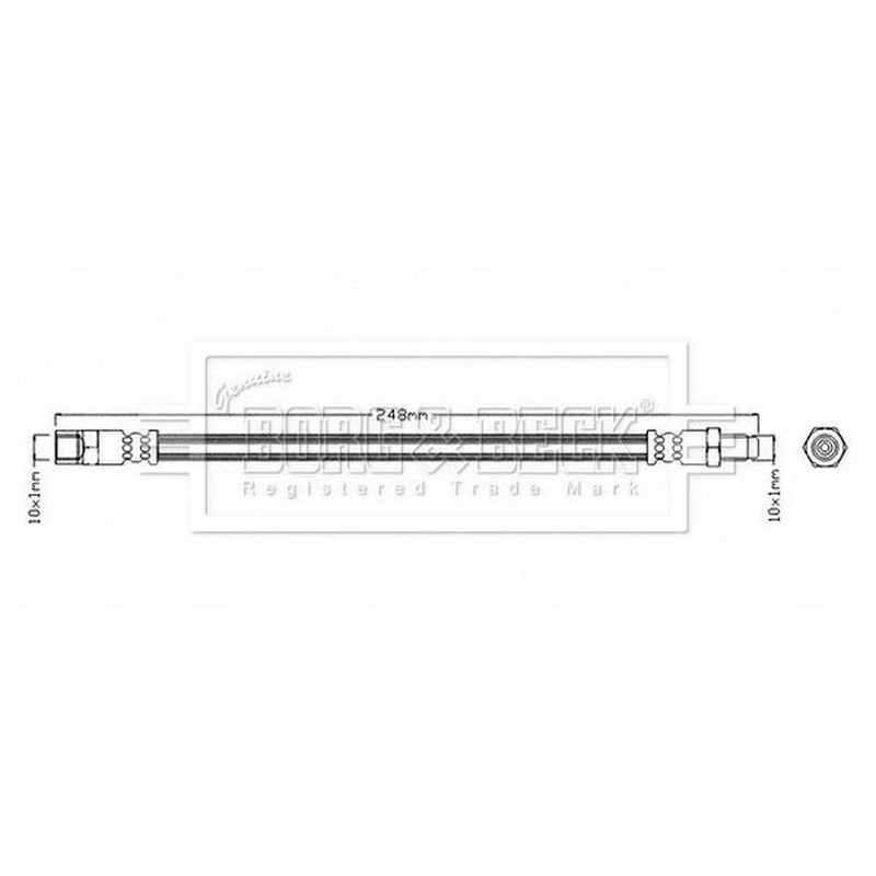 Borg & Beck Brake Hydraulic Hose Line outer BBH8696