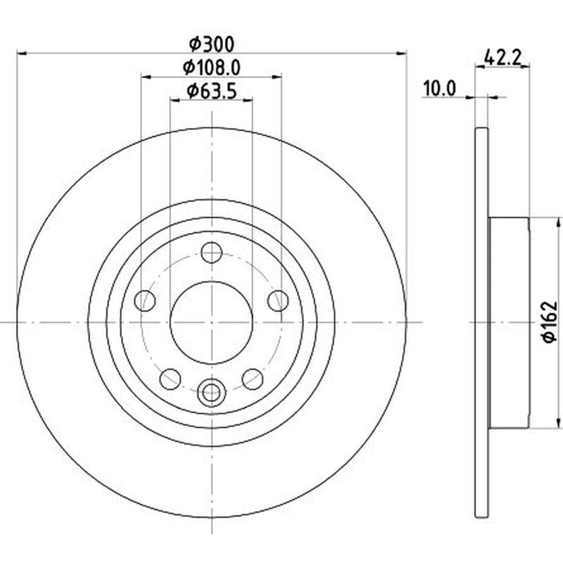 DON 2 x Solid Rear Brake Discs PCD23562-x2