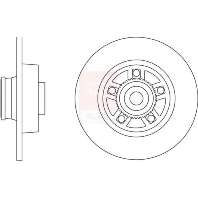 Apec 2 x Solid Rear Brake Discs SDK6479-x2