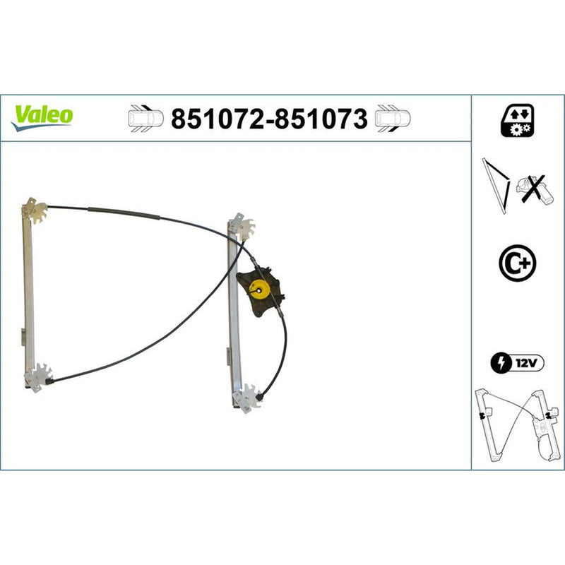Valeo Electric Window Regulator Lifter Right Front 851073