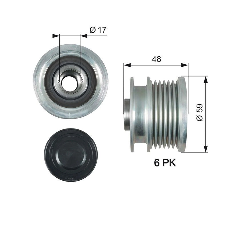 Gates Alternator Overrunning Freewheel Clutch OAP7178