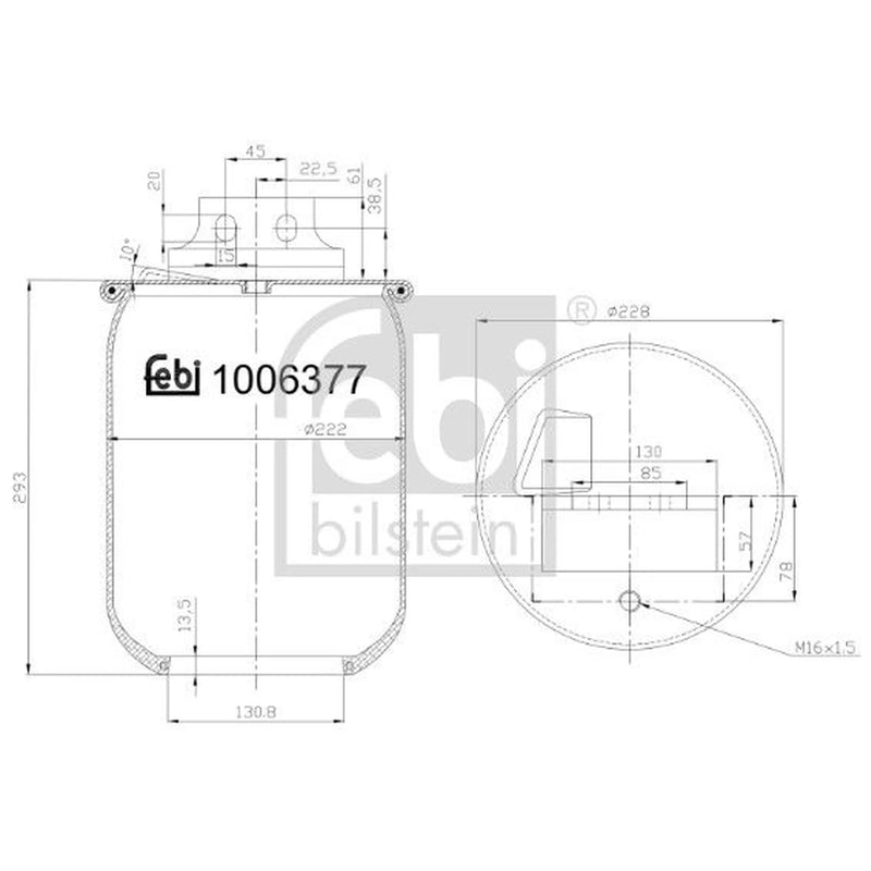 Febi Air Suspension Bellow Rear Right 1006377