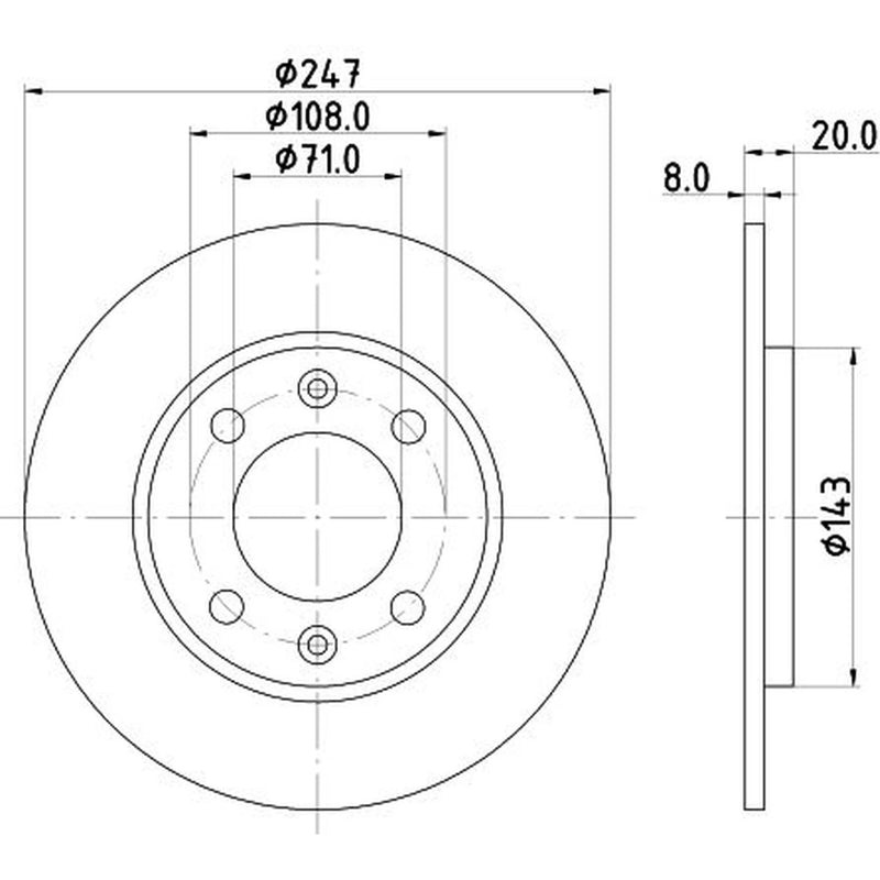 DON 2 x Solid Rear Brake Discs PCD16902-x2