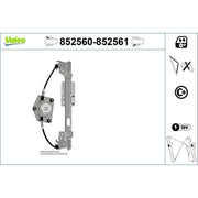 Valeo Electric Window Regulator Lifter Right Rear 852561