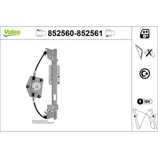 Valeo Electric Window Regulator Lifter Left Rear 852560