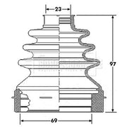 Borg & Beck Drive Shaft Bellow Kit transmission sided BCB6187