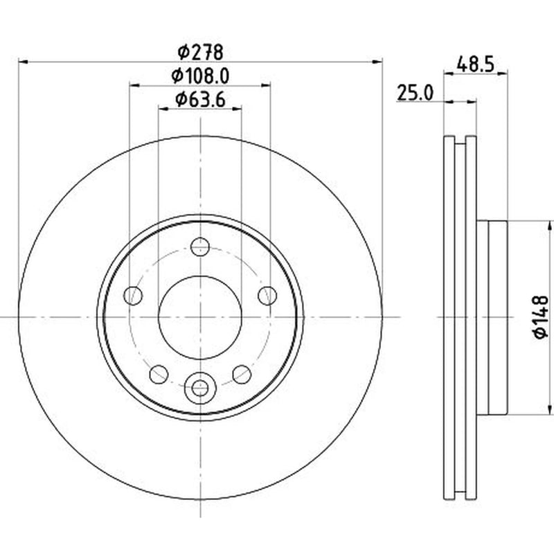 DON 2 x Vented Front Brake Discs PCD15302-x2