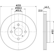 DON 2 x Vented Front Brake Discs PCD23292
