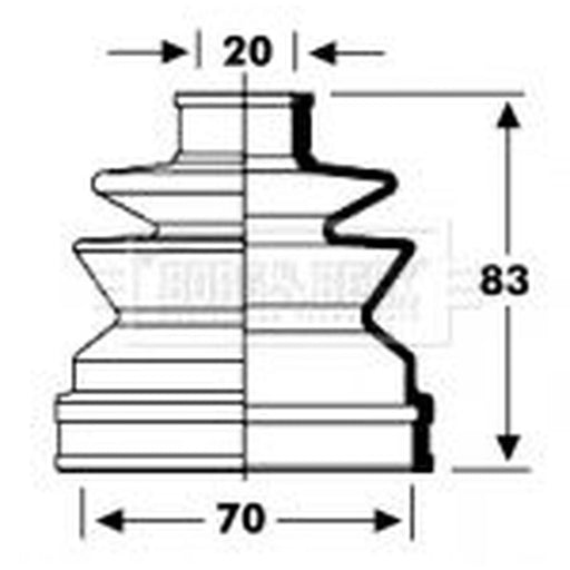 Borg & Beck Drive Shaft Bellow Kit transmission sided BCB2793