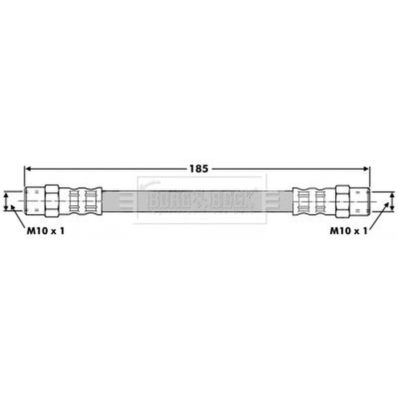 Borg & Beck Brake Hydraulic Hose Line Rear Right BBH7187