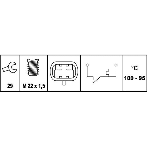Hella Radiator Fan Temperature Switch Connectors 6ZT 007 807-001