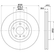 DON 2 x Vented Front Brake Discs PCD12941-x2