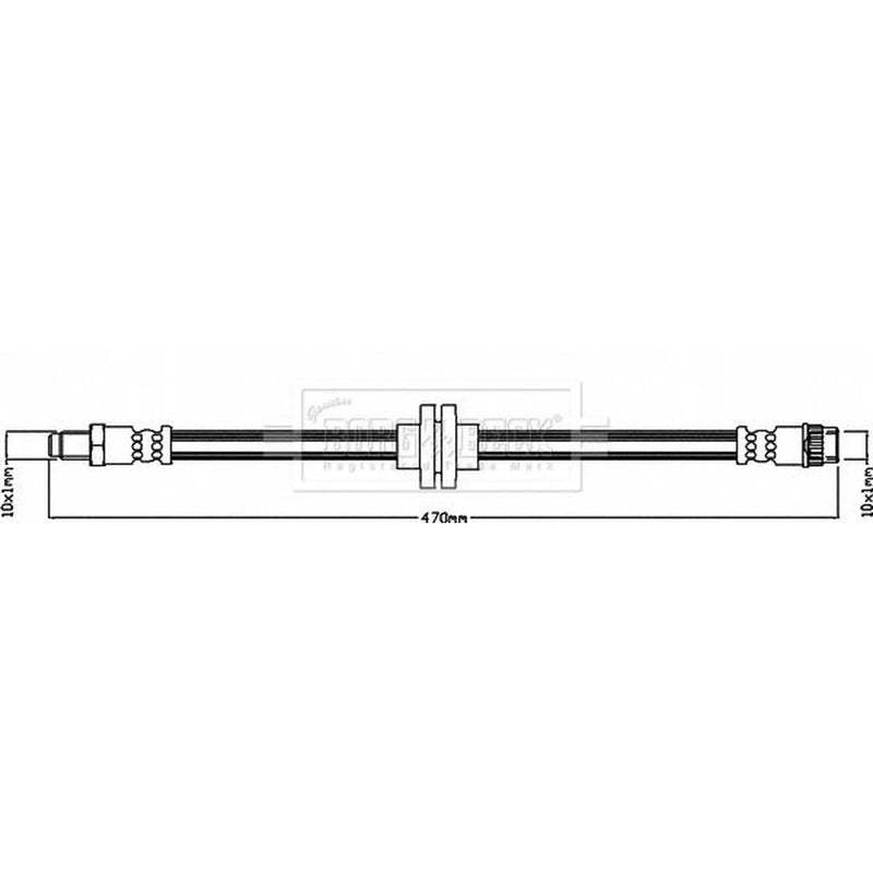 Borg & Beck Brake Hydraulic Hose Line Front Right BBH8335