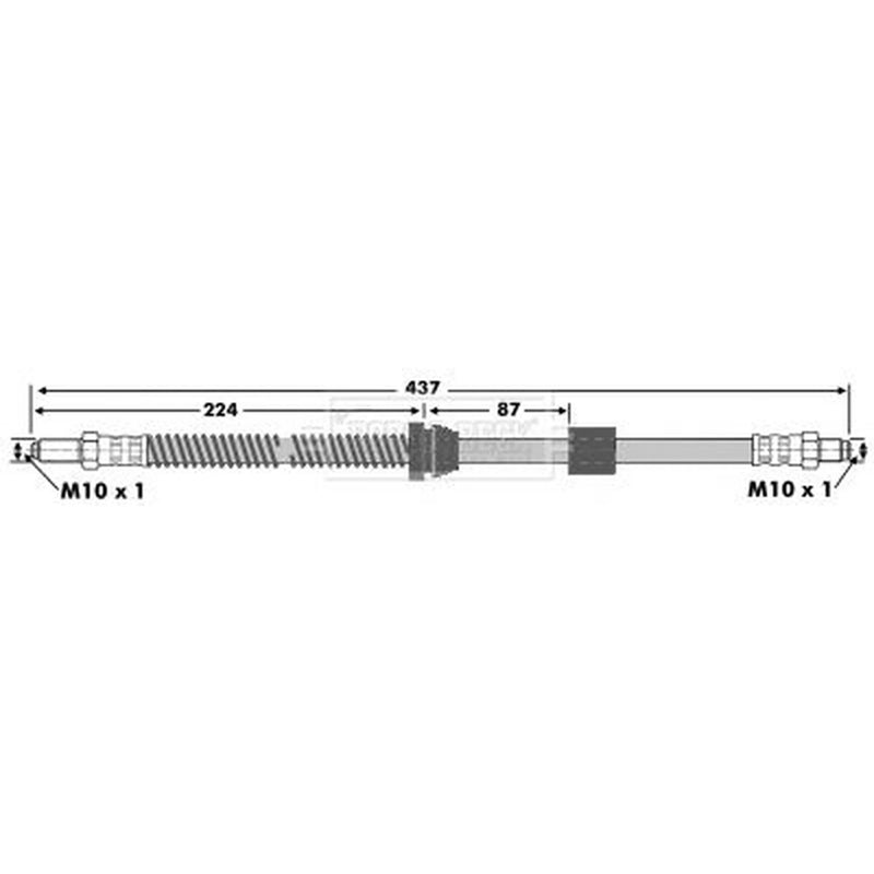Borg & Beck Brake Hydraulic Hose Line Front Right BBH6963