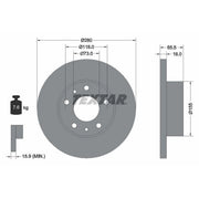 Textar 2 x Solid Front Brake Discs 92073703-x2