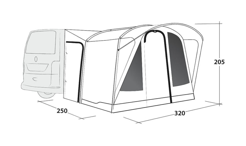 Outwell Fresno Driveaway Awning Grey - Outwell - Van Life Living