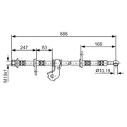 Bosch Brake Hydraulic Hose Line Front Left 1 987 476 734