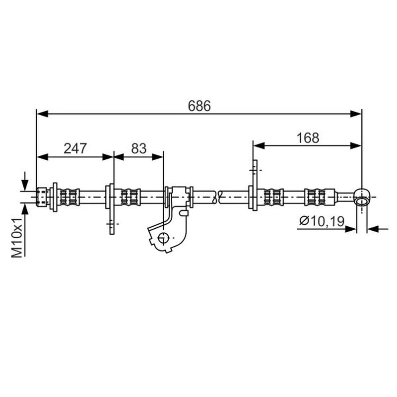 Bosch Brake Hydraulic Hose Line Front Left 1 987 476 734