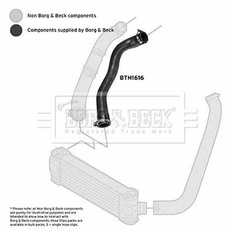 Borg & Beck Intercooler Turbo Charge Air Hose BTH1616