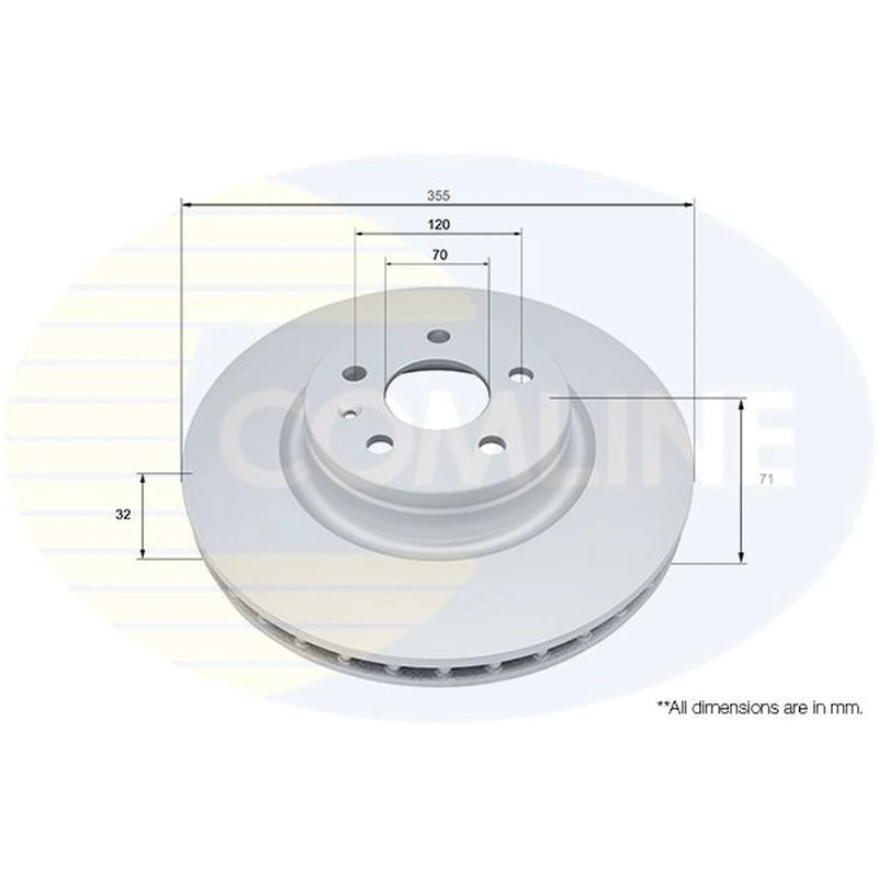 Comline 2 x Vented Front Brake Discs ADC5113V-x2