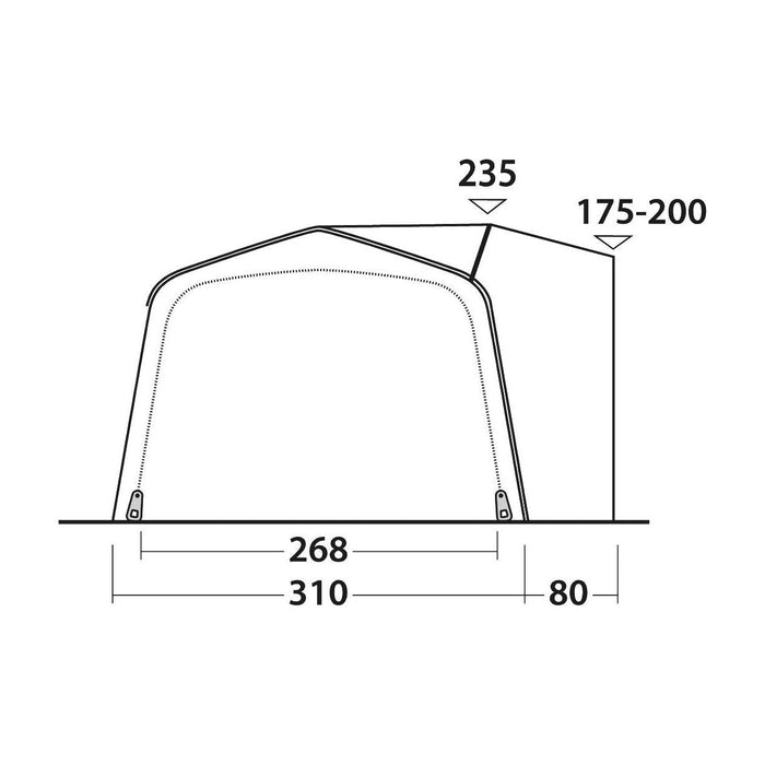 Outwell Jonesville 290SA Flex Drive-Away Awning Campervan 175 - 200 cm - Outwell - Van Life Living