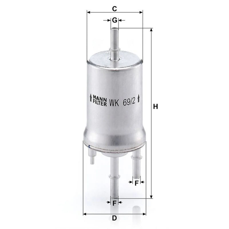 MANN-FILTER Fuel Filter Element WK 69/2
