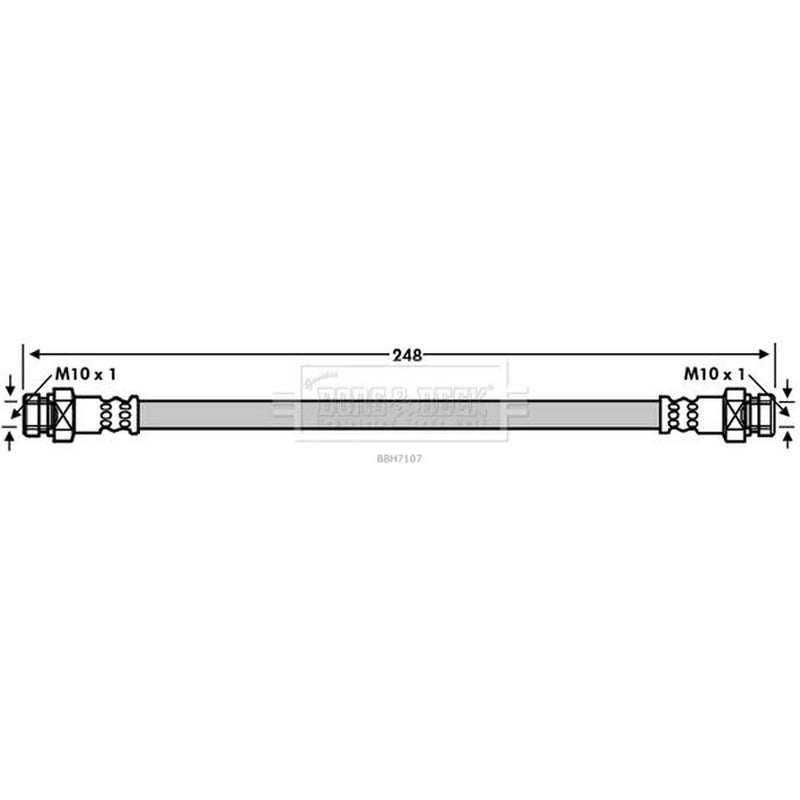 Borg & Beck Brake Hydraulic Hose Line inner BBH7107