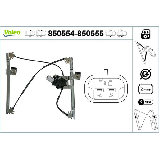 Valeo Electric Window Regulator Lifter Left Front 850554