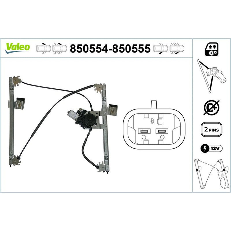 Valeo Electric Window Regulator Lifter Right Front 850555