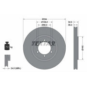 Textar 2 x Vented Front Brake Discs 92162600-x2