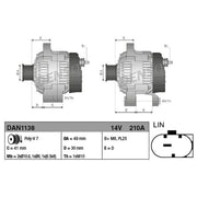Denso Car Alternator 12V fits BMW 5 2011-2017