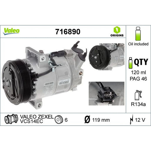 Valeo Air Conditioning Compressor 716890