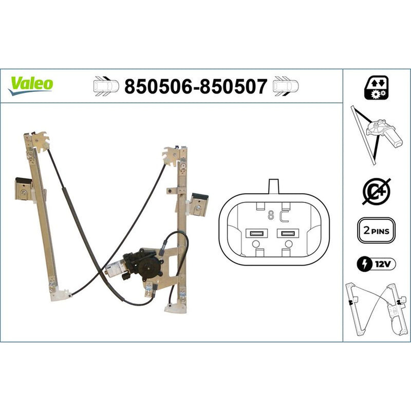 Valeo Electric Window Regulator Lifter Right Front 850507