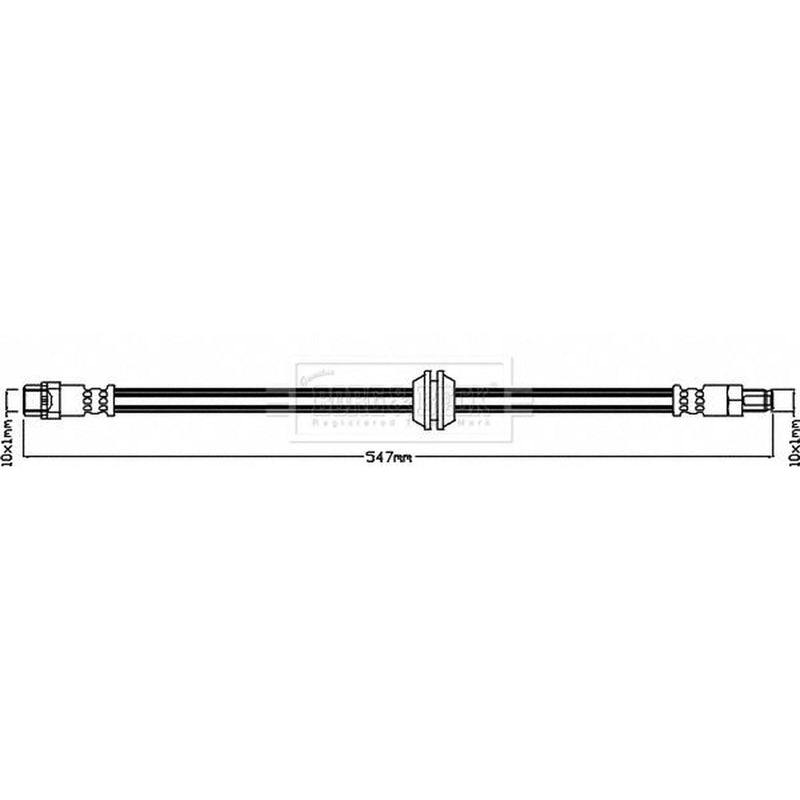 Borg & Beck Brake Hydraulic Hose Line Front Right BBH8391