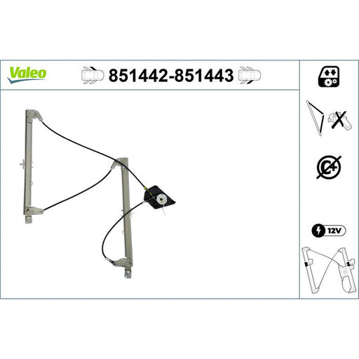 Valeo Electric Window Regulator Lifter Right Front 851443