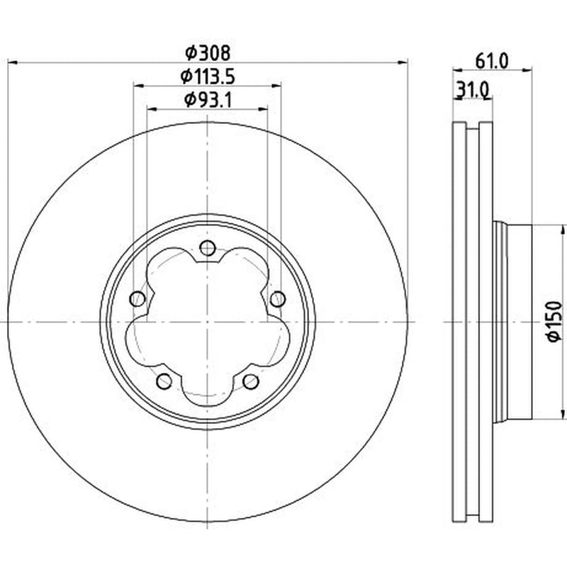 Mintex Lcv Van Kits internally vented MVK0072