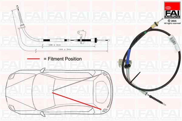 Fai Handbrake Cable Rear FBC0007