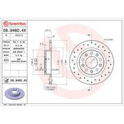 Brembo 2 x Rear Brake Discs 08.9460.4X